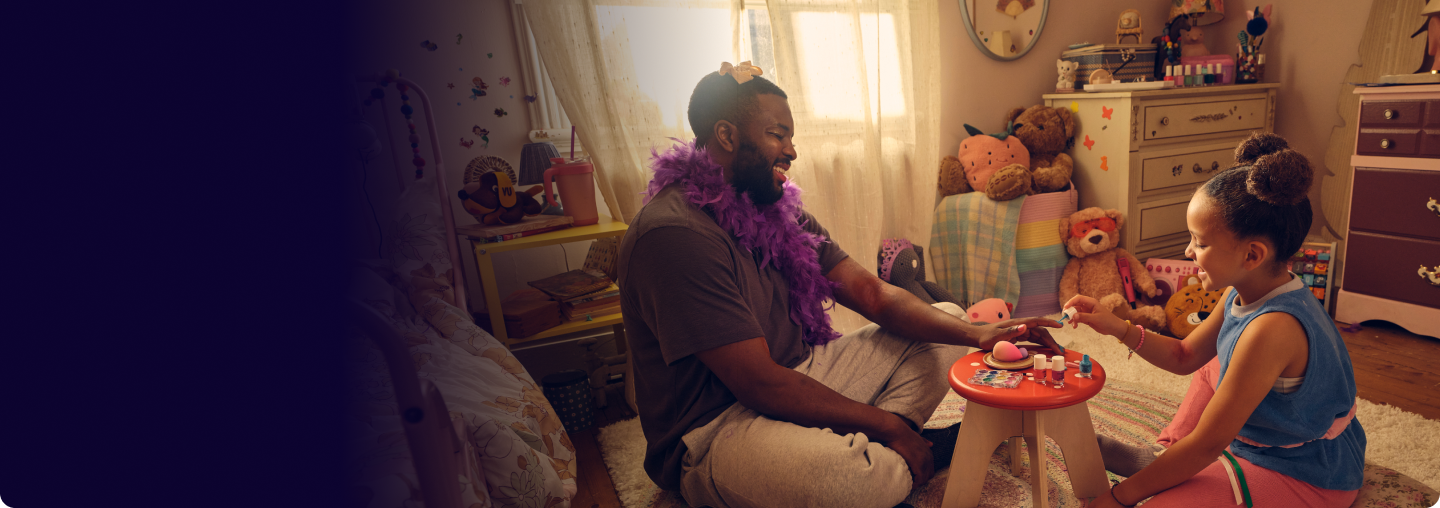 Father and daughter playing